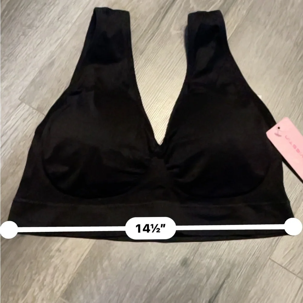 🧨 Jiviestin sports bra size 5XL black Comfortable Versatile Everyday use Classic